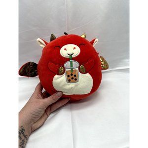 Squishmallow "Baiden" the red dragon with Bobba! Plush, Kelly Toy